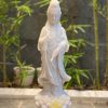Tượng Quan Âm Bồ Tát bằng đá trắng cao 40cm
