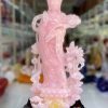 Tượng Quan Âm bằng đá thạch anh hồng cao 1,45M